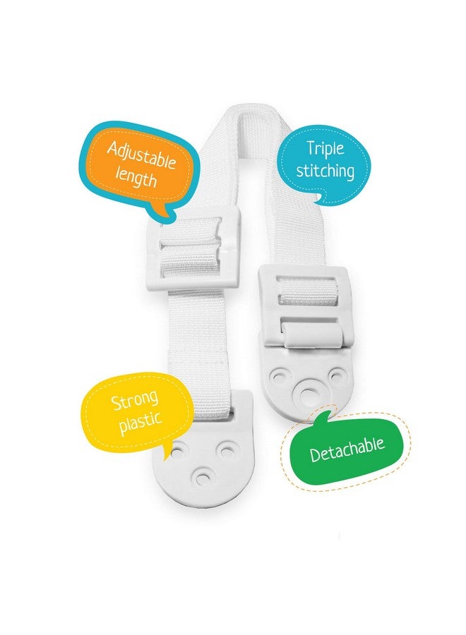 Adjustable Anti Tip Furniture Anchors For Baby Proofing And Dresser Anchoring Kit. 8 Pc Wall Anchors And Earthquake Straps. Baby Safety Kit And Home Safety Furniture Straps (White)