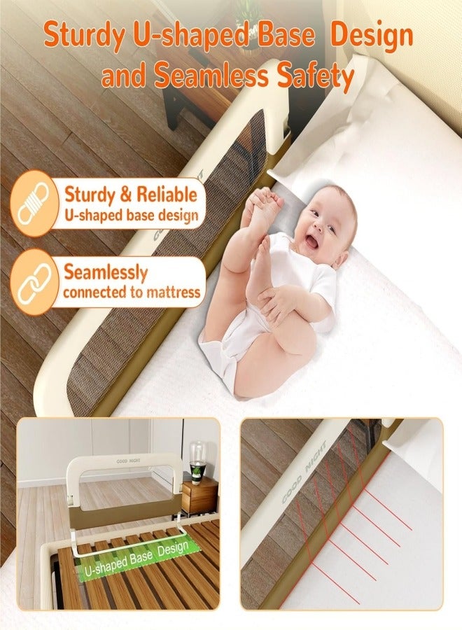 Baby Products Foldable Crib Guardrails Toddler Bed Fence Upgraded and Reinforced Safety Bed Guardrails Suitable for Cribs Single Beds And Double Beds 1 Piece