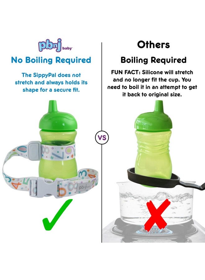 Sippypal Sippy Cup Holder Strap Leash Tether (Abc 2 Pack)