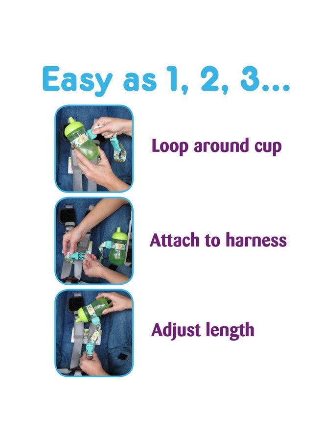 Sippypal Sippy Cup Holder Strap Leash Tether (Gray Chevron 2 Pack)