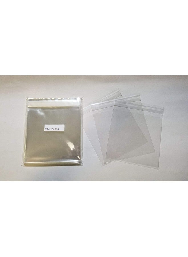 100 Pcs 6 11/16 X 6 9/16 Clear Resealable Cello/Cellophane Bags Good For 6.5X6.5 Square Card