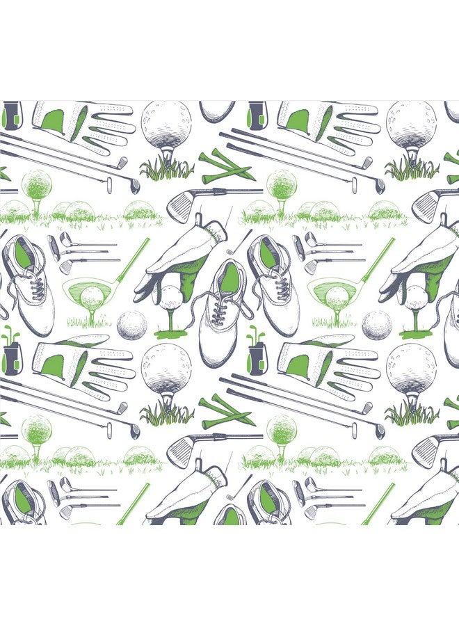 Golf Wrapping Paper Men Golfing Gift Wrap Folded Flat 30 X 20 Inch 3 Sheets