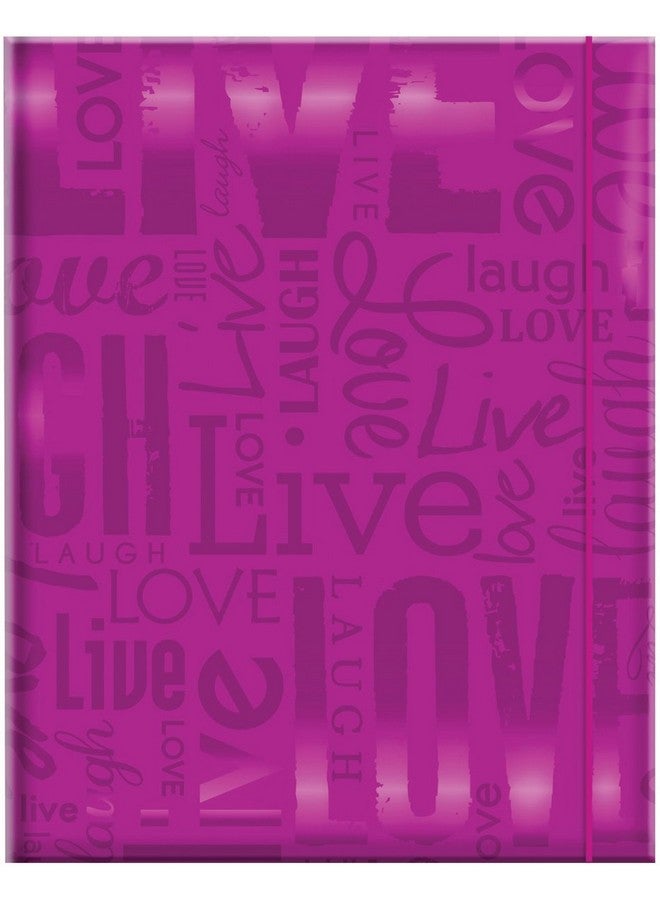 Embossed Live Laugh Love 100 Pocket 4X6 Photo Album Bright Purple