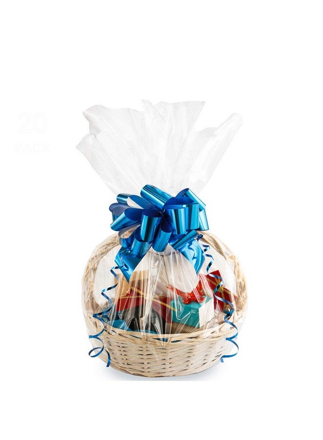 Large Cello/Cellophane Bags 30X 40 Inches Clear Basket Bags Opp Plastic Cellophane Wrap For Gift Baskets Packaging 20 Pieces