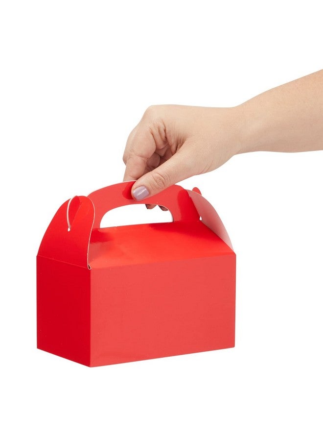 24 Pack Treat Boxes Candy Gable Boxes For Party Favors Birthday Wedding Baby Shower (Red 6.2X3.5X3.6 In)