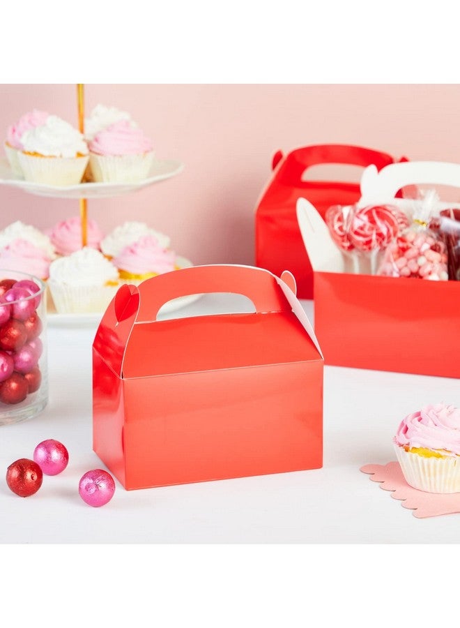 24 Pack Treat Boxes Candy Gable Boxes For Party Favors Birthday Wedding Baby Shower (Red 6.2X3.5X3.6 In)