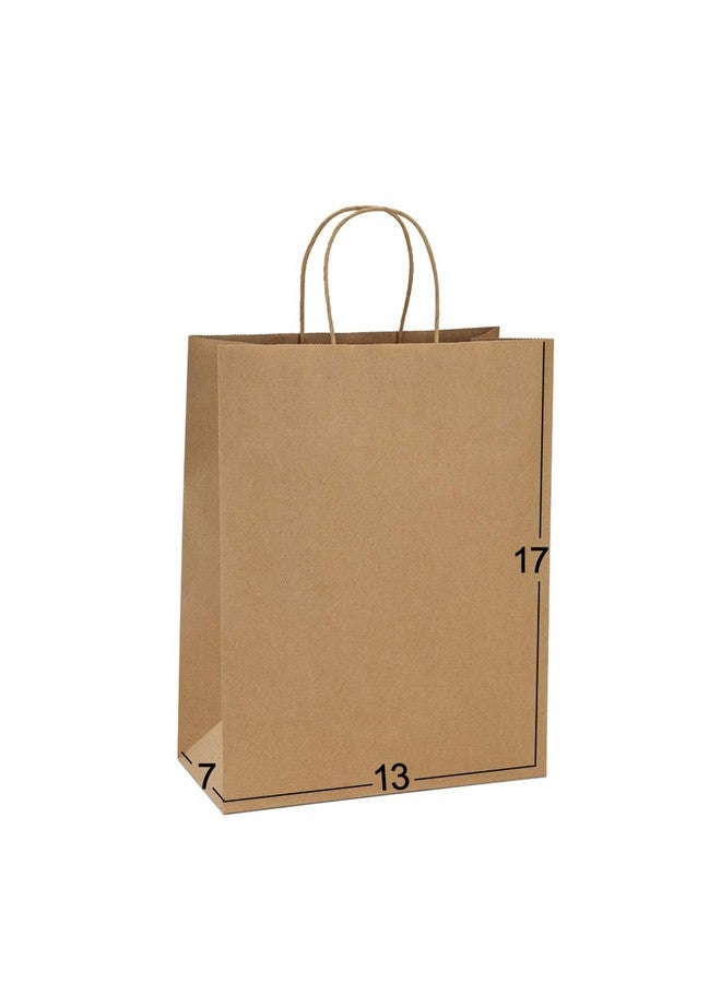 Paper Bags 13X7X17 50Pcs Gift Bags Party Bags Shopping Bags Retail Bags Merchandise Bags Recycled Brown Kraft Paper Bags With Handles Bulk