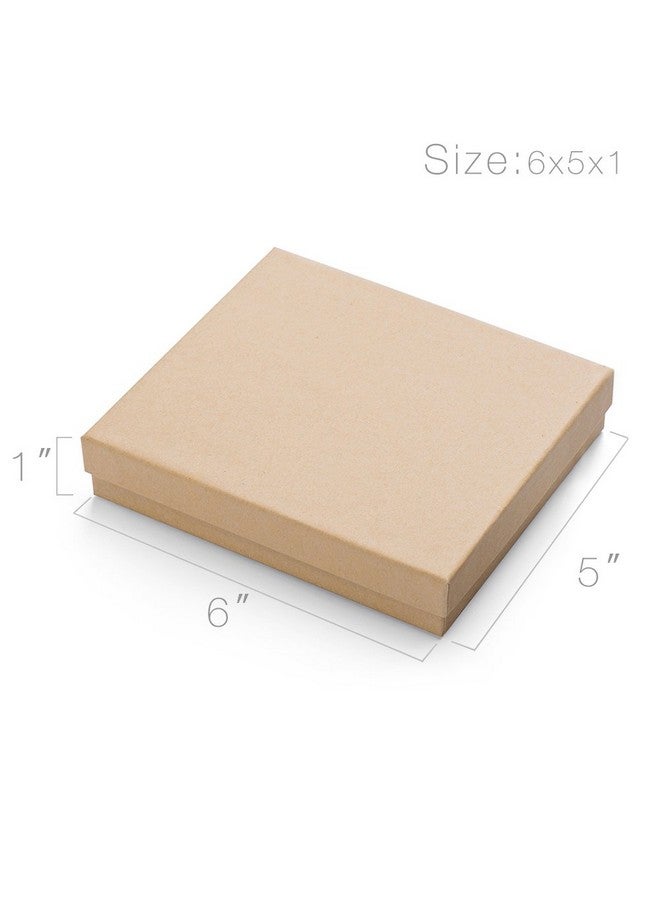 Brown Jewelry Gift Boxes With Lids 10 Pc 6X5X1 Cotton Filled Jewelry Boxes Necklace Gift Box Bracelet Gift Box Earring Box Bulk Jewelry Boxes For Shipping Small Business Accessories