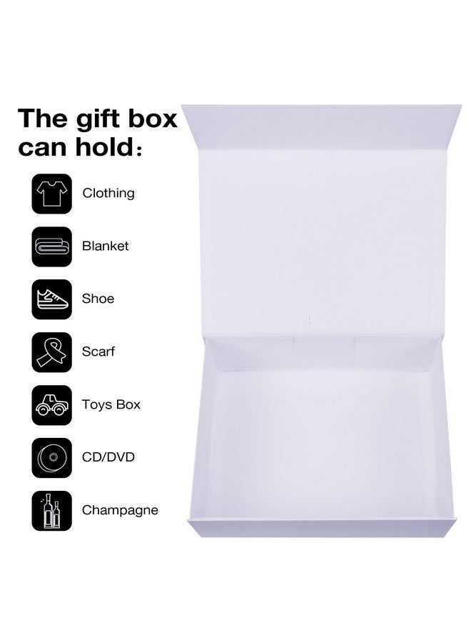 5 Pack White Magnetic Gift Boxes With Lids 13.8X9X4.3 In Large Bridesmaid Groomsman Proposal Box Rectangle Collapsible Box For Present Graduation Birthday Wedding Storage 1 Count (Pack Of 5)