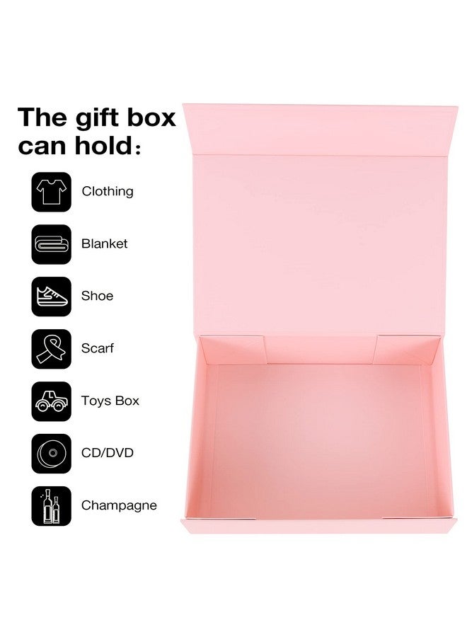 Pink Collapsible Gift Box With Magnetic Closure Lids 13.8X9X4.3 In Large Bridesmaid Groomsman Proposal Boxes Rectangle Present Box For Graduation Birthday Storage 1 Pack