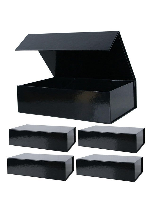 5 Pack Black Magnetic Gift Boxes With Lids 10.5X7X3 In Medium Bridesmaid Groomsman Proposal Box Rectangle Collapsible Box For Present Graduation Birthday Wedding Storage 1 Count (Pack Of 5)