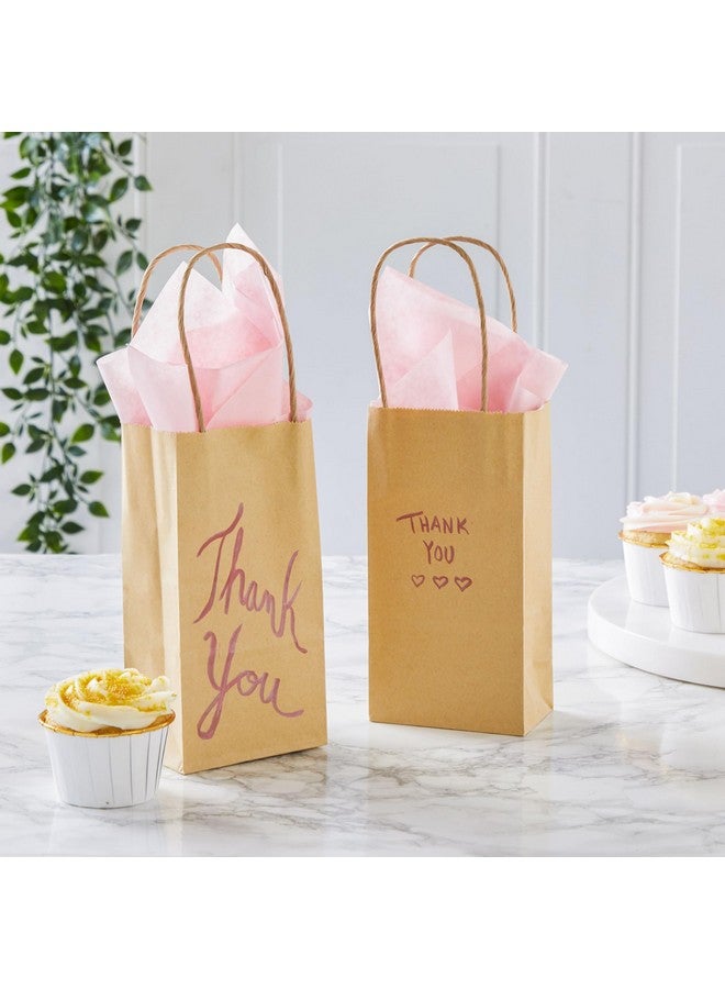 50 Pack Small Brown Gift Bags With Handles Small Kraft Paper Bags For Birthday Retail Crafts (3.5X2.4X7 In)