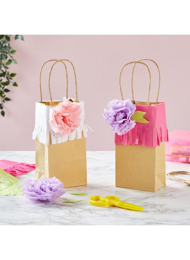 50 Pack Small Brown Gift Bags With Handles Small Kraft Paper Bags For Birthday Retail Crafts (3.5X2.4X7 In)