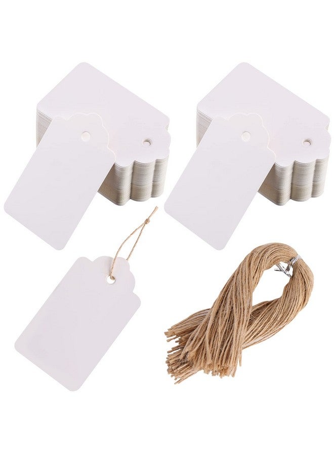 Paper Tags Gift Hang Tags With String 200Pcs White