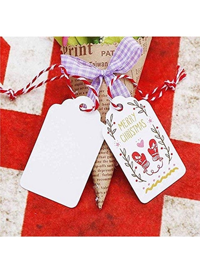 Paper Tags Gift Hang Tags With String 200Pcs White