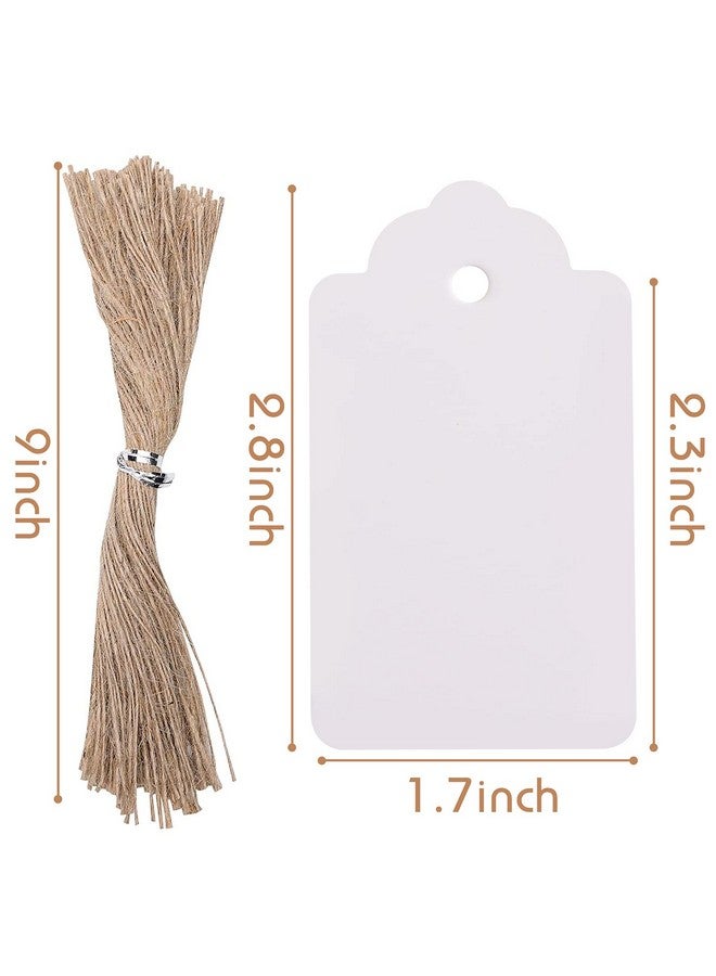 Paper Tags Gift Hang Tags With String 200Pcs White