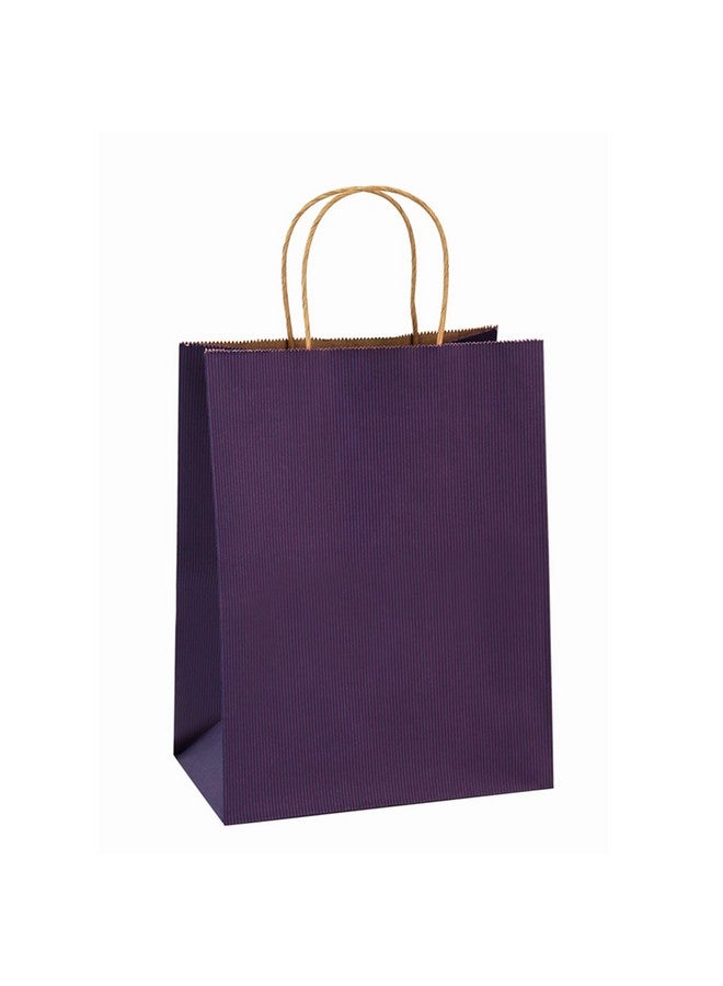 Gift Bags 8X4.25X10.5 Inches 100Pcs Paper Bags With Handles Bulk Shopping Bags Kraft Bags Retail Bags Craft Bags 100% Recyclable Paper Gift Bags Purple