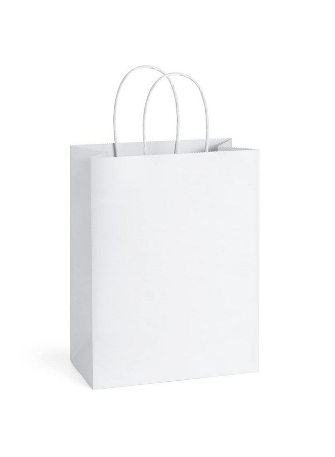 50Pcs Gift Bags 8X4.25X10.5 Paper Gift Bags With Handles Bulk White Kraft Paper Bags For Gifts Retail Party Favor Shopping Grocery Bags