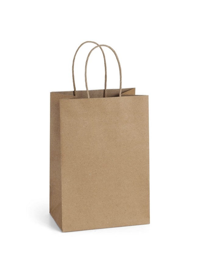 100Pcs 5.25X3X8 Inches Gift Bags Small Paper Bags With Handles Bulk Kraft Brown Paper Shopping Wedding Birthday Party Favor Gift Bags For Goody Craft