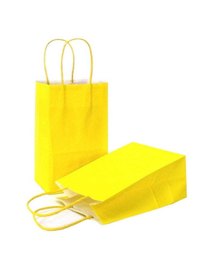 Gift Bags Small Kraft Paper Bags With Handles (5 X 3.1 X 8.2 In Yellow 12 Pcs)