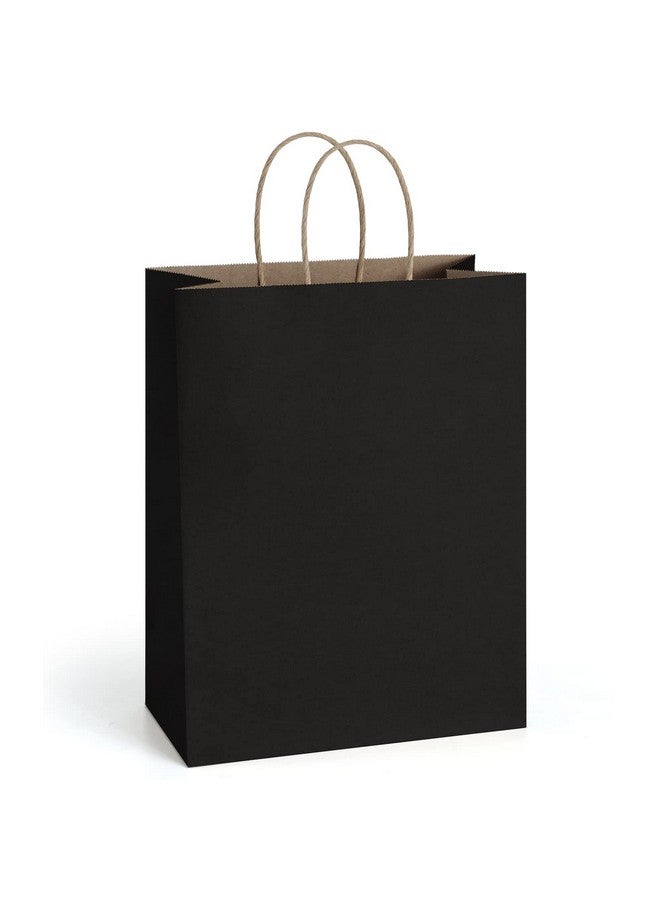 Gift Bags 10X5X13 Kraft Paper Gift Bags With Handles Bulk 50Pcs Paper Shopping Bags Retail Merchandise Bags Party Favor Bags Black Large Gift Bags 100% Recycled Paper Bags Sacks