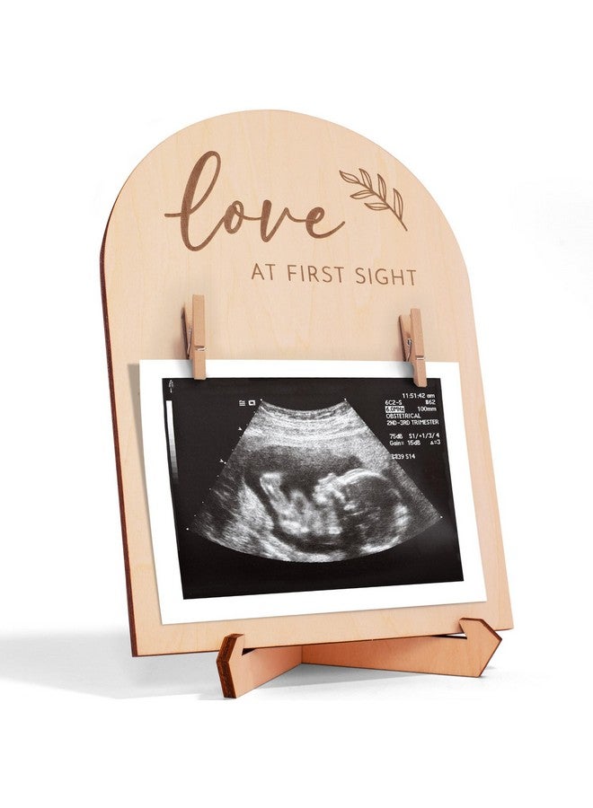 Cute Wooden Ultrasound Picture Frame Beautiful Double Sided Sign For The Announcement Of Your Pregnancy Or Baby'S Birth Nursery Decor Sonogram Photo Frame & Pregnancy Gift For First Time Moms