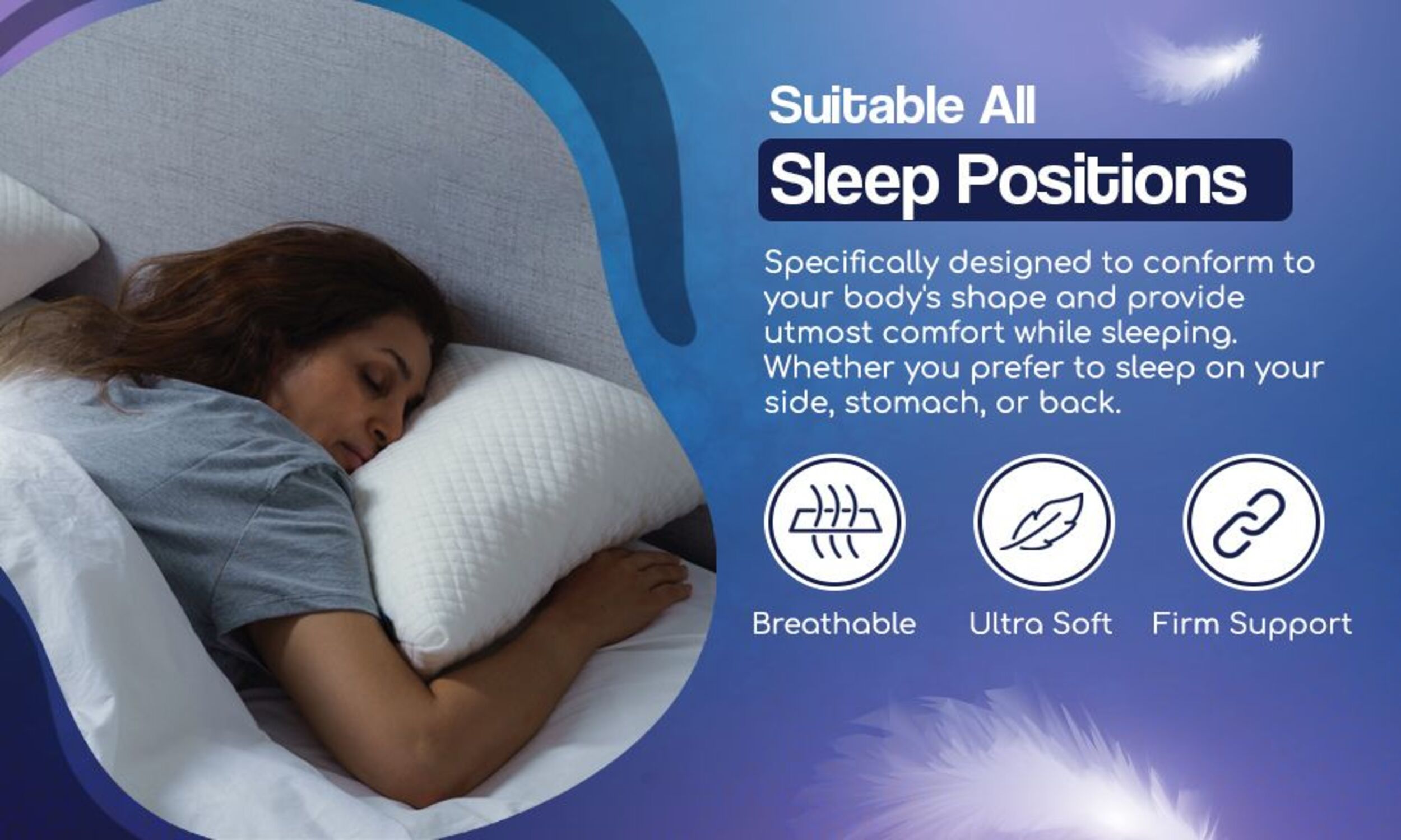 Neyam sleeping pillow Package.The pillow is adjustable in height to customize it to fit your individual needs.Conforms the shape of your head and neck, providing pressure relief and reducing pain.