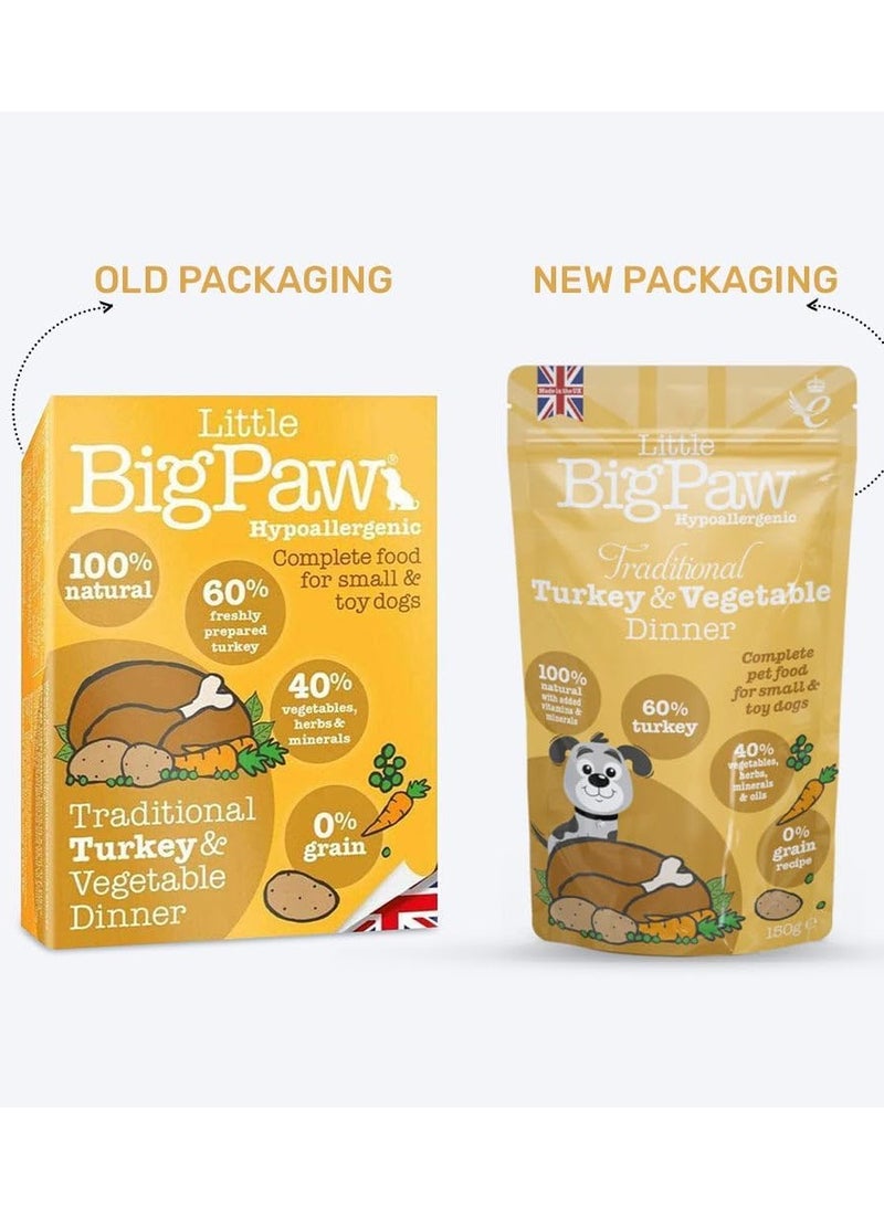 Little BigPaw Traditional Turkey & Vegetable Dinner Wet Dog Food 7x150g