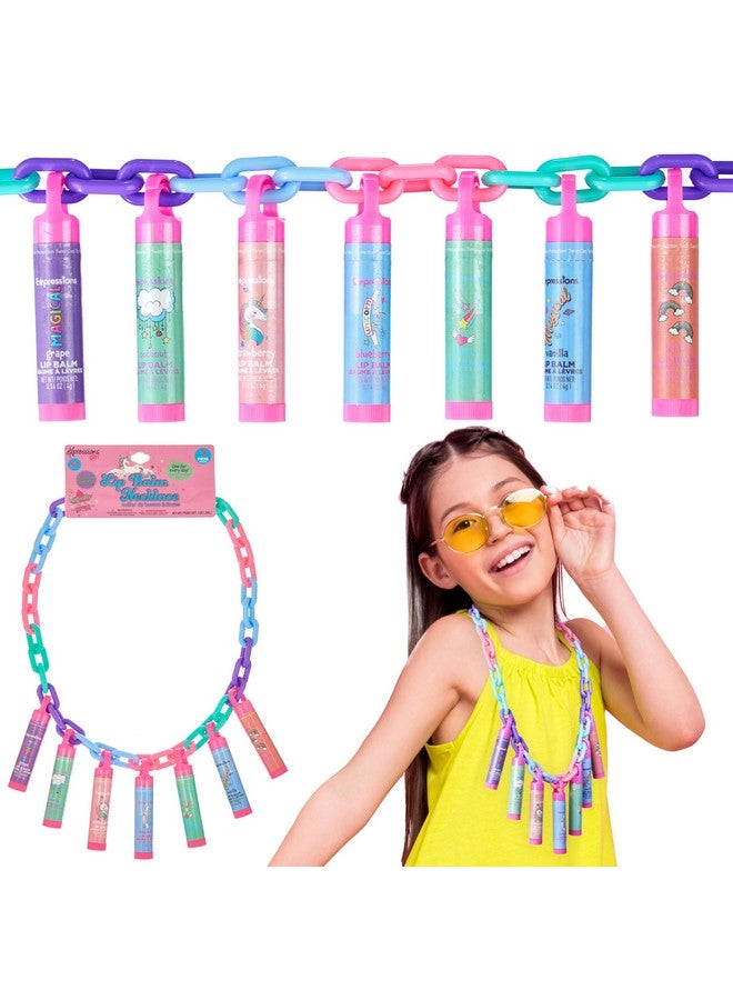 7Pc Lip Balm Collection Day Of The Week Necklace Fashionable Colorful Jewelry Necklace Party Favors For Girls Non Toxic