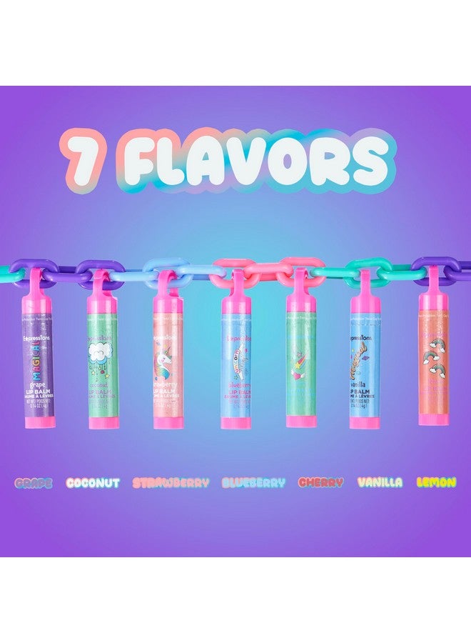 7Pc Lip Balm Collection Day Of The Week Necklace Fashionable Colorful Jewelry Necklace Party Favors For Girls Non Toxic