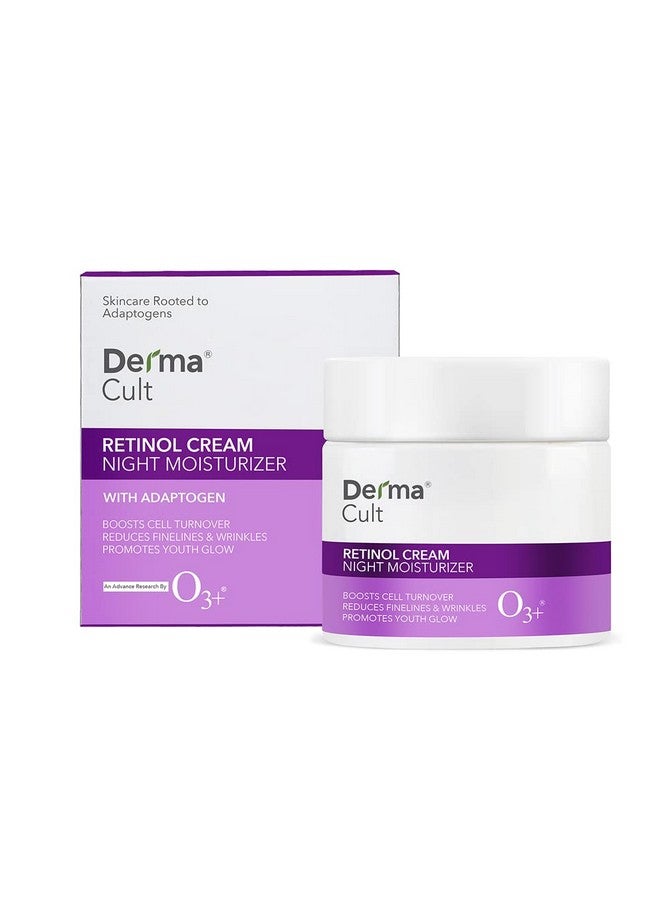 Derma Cult Retinol Cream Night Moisturizer For Wrinkles Radiance With Adaptogen, 25G