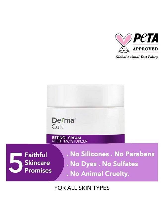 Derma Cult Retinol Cream Night Moisturizer For Wrinkles Radiance With Adaptogen, 25G