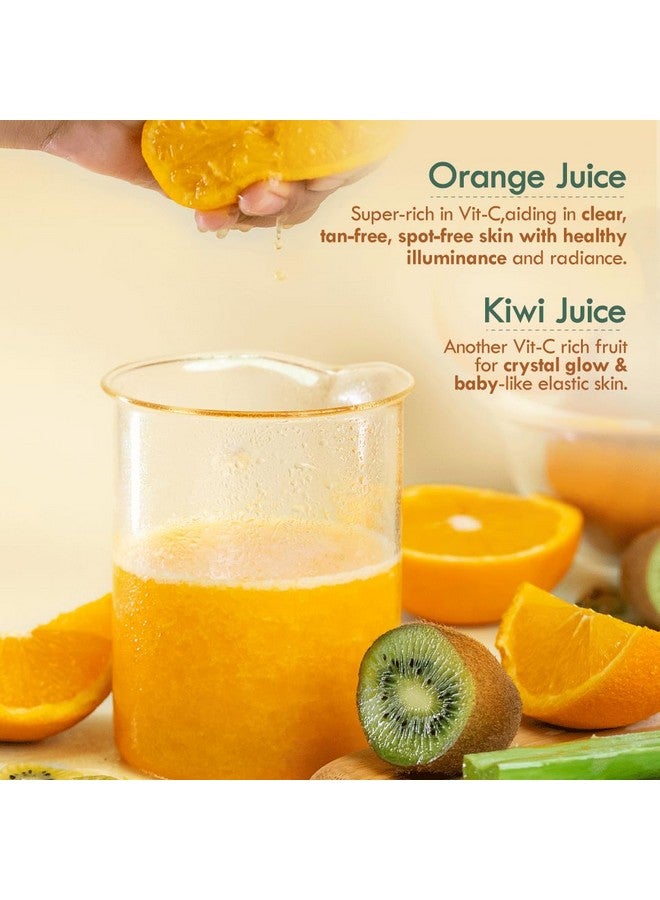 Active Face Gel, Orange Kiwi Vit-C For Brightening & Collagen Boost With Cooling, Soothing, Sunburn Healing & Uv Protection, Suitable For All Skin Types, 50Gm