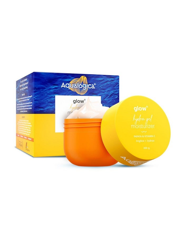 Glow+ Hydra Gel Moisturizer With Vitamin C & Papaya - 200 G|24-Hour Intense Hydration|Weightless Water-Like Gel Texture|Non Sticky & Quick Absorbing For Glowing Skin (200 G)