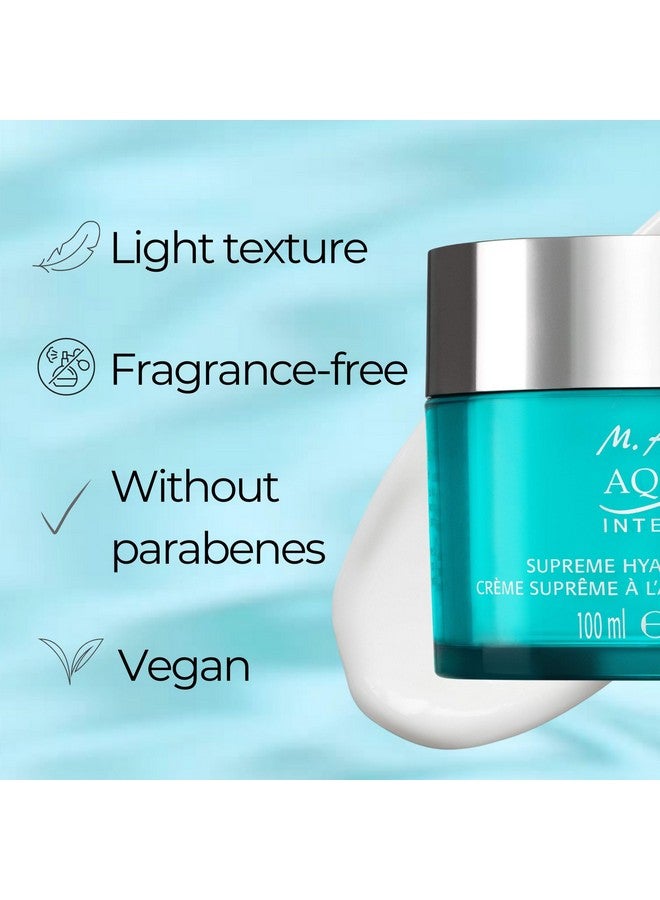 Aqua Intense Supreme Hyaluron Creme (3.38 Fl Oz) - Face Cream With Hyaluronic Acid, Face Moisturizer Targets Fine Lines & Wrinkles & Provides Moisture, Facial Skin Care For All Skin Types