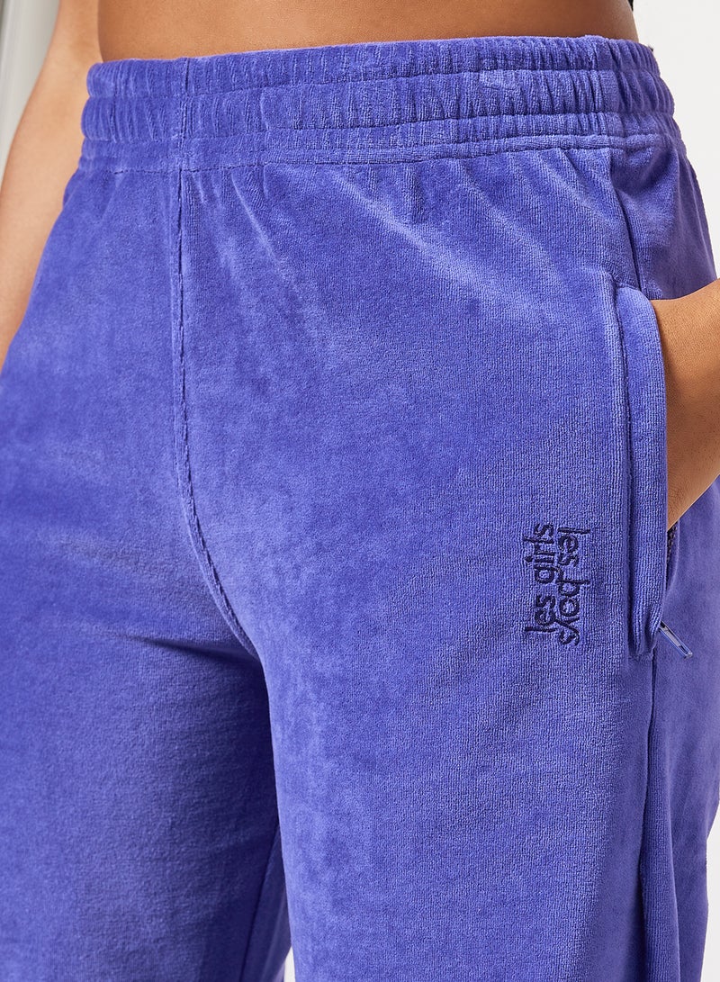 Velour Loose Fit Sweatpants Blue