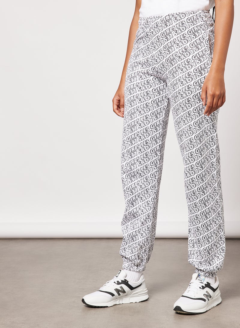 All-Over Print Joggers White