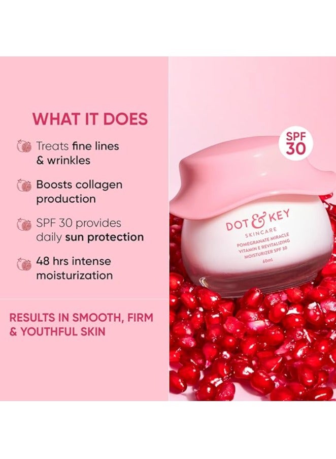 Pomegranate + Multi-Peptide Anti Aging Cream With Spf 30 For Sun Protection|Reduces Fine Lines&Wrinkles|48Hr Intense Moisturization|Boosts Collagen|For Mature&Normal To Dry Skin|60Ml