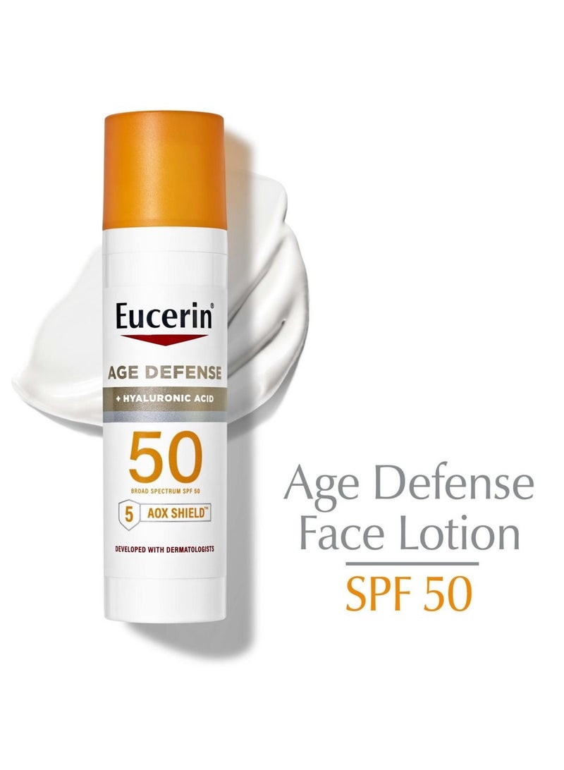 Age Defense + Hyaluronic Acid SPF50 Lightweight Sunscreen Lotion For Face 75ml