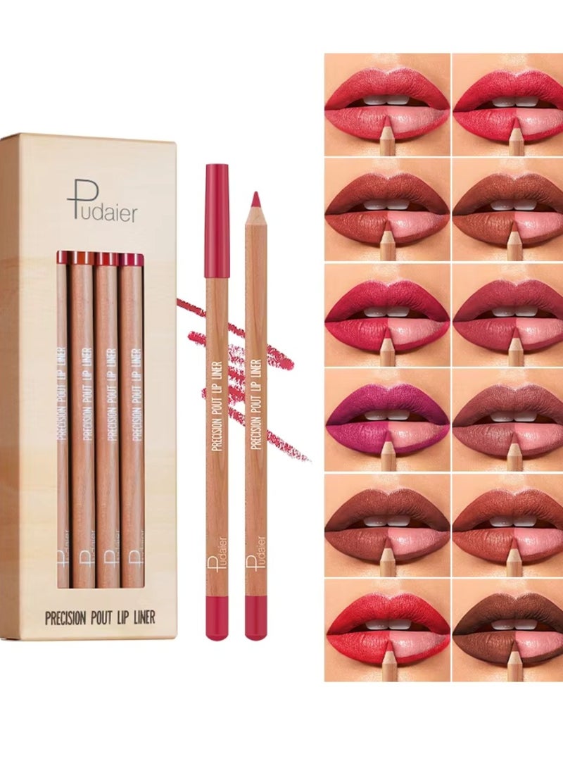 12Pcs Lip Liner Set Lip Liner Lipstick Set 12 Colors Lip Liner Pencil Matte Waterproof Long Lasting Lipstick Lip Contour Makeup Lip Liner Set Full Color One Stroke Define Lip Liner