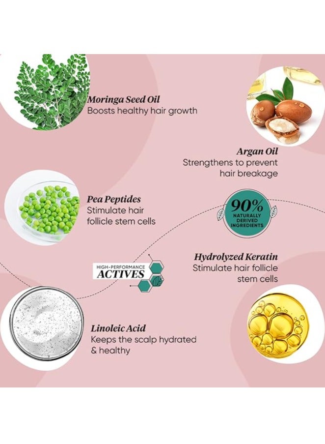 Dot & Key Pea Peptide Strengthening Moringa & Argan Hair Mask | Hair Mask for Hair Fall Control | Hair Mask for Dry and Frizzy Hair | For Smoothening Hair | For Women & Men | 200ml