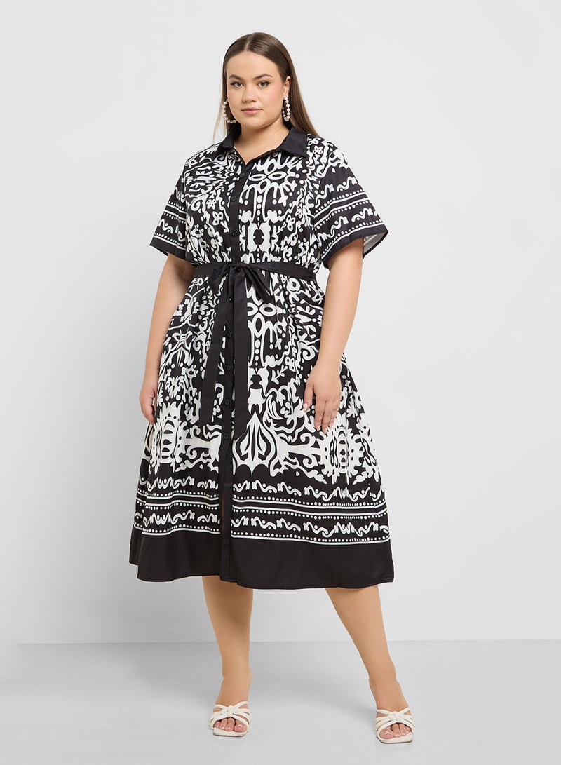 Abstract Print Dress