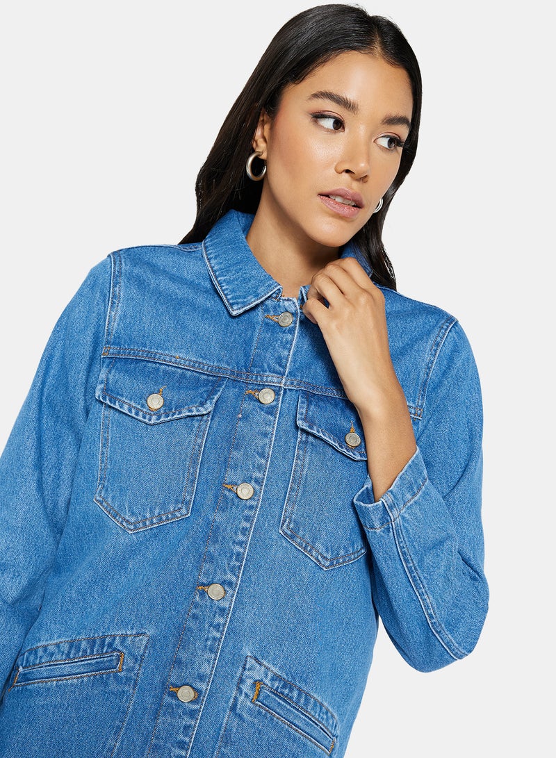 Basic Denim Jacket Navy