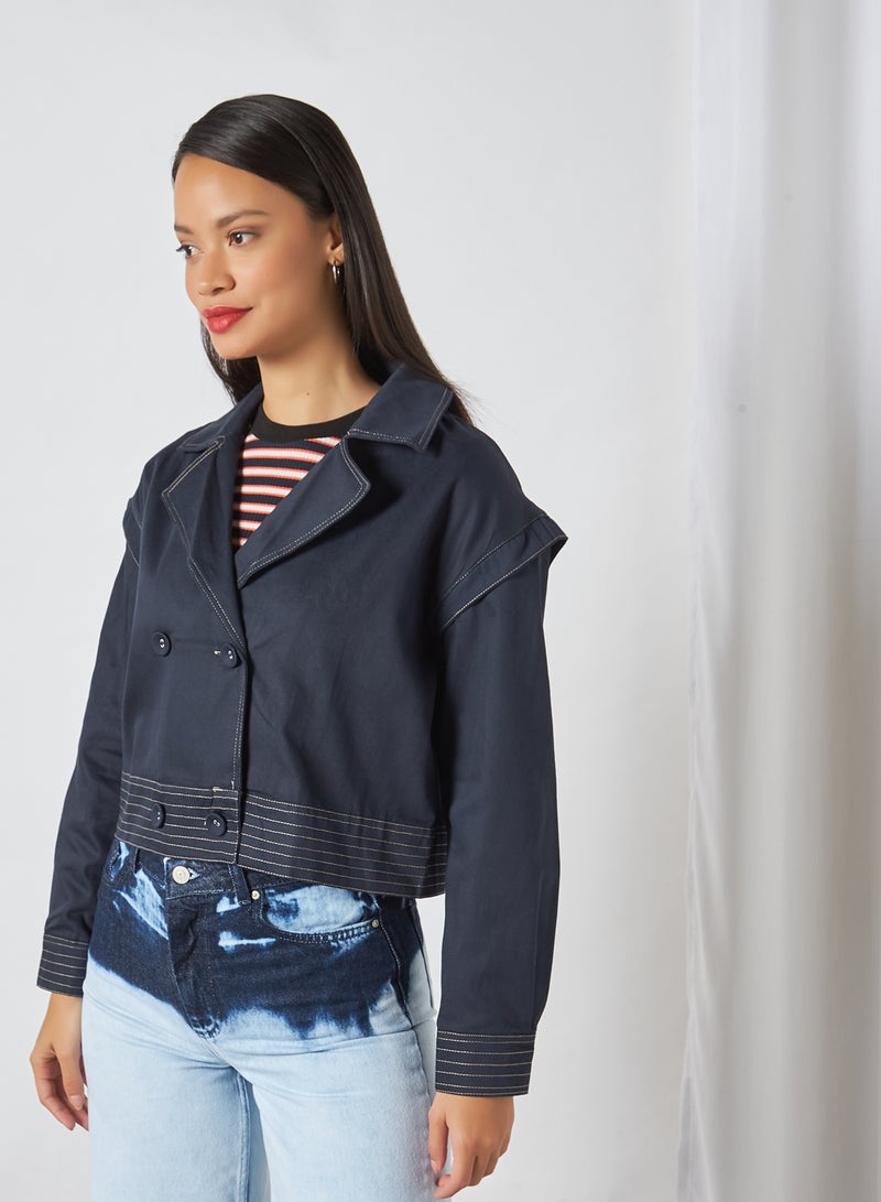 Extended Shoulder Jacket Navy