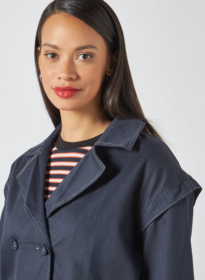 Extended Shoulder Jacket Navy