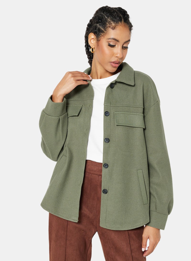 Essential Long Sleeve Overcoat Mint