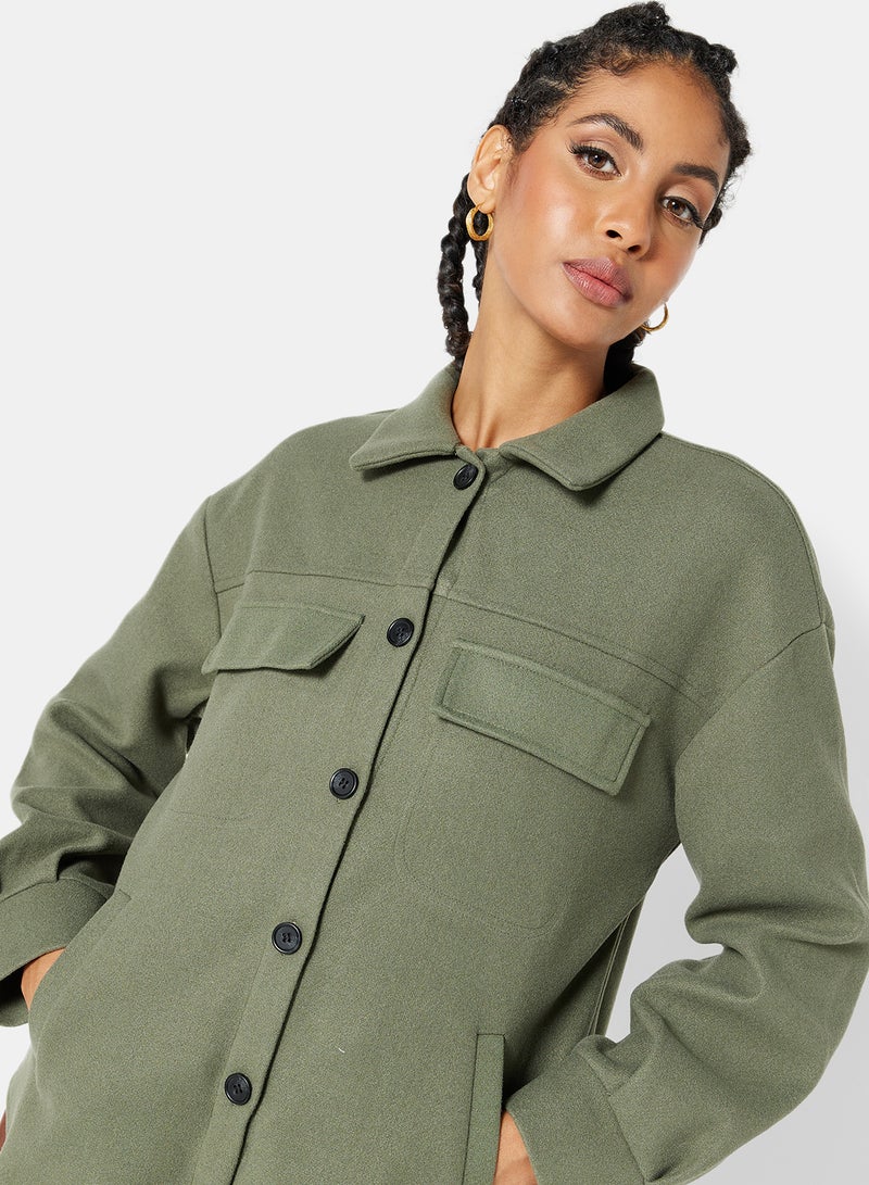 Essential Long Sleeve Overcoat Mint