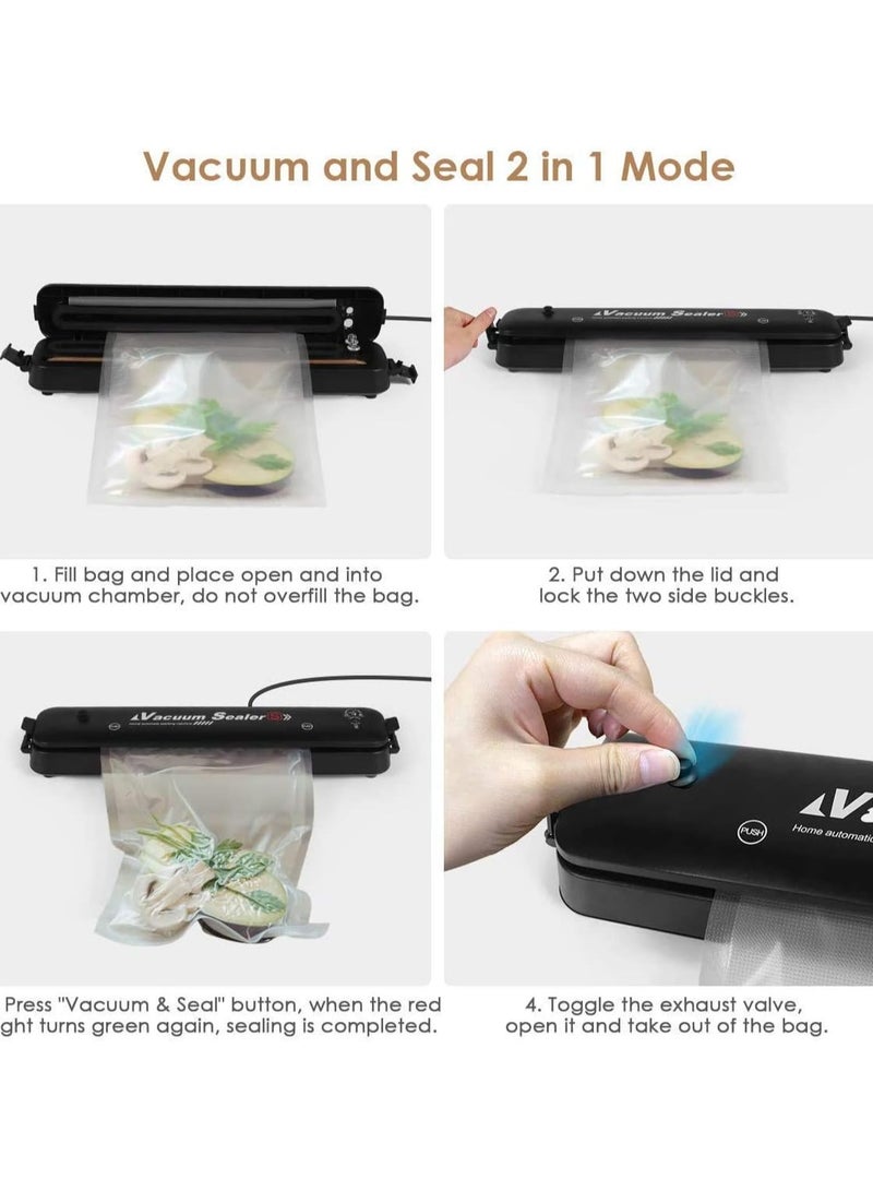 Automatic Vacuum Sealer Machine for Food Preservation Storage Saver Sealing System, Intelligent LED Indicator Lights