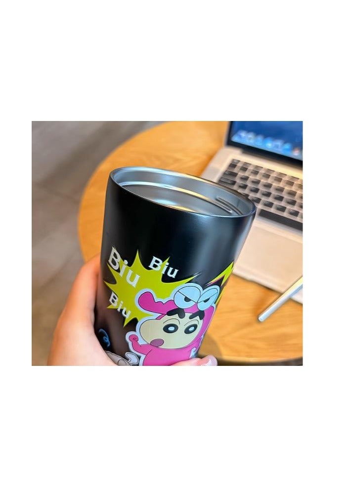 Crayon Shin Chan Large Capacity 600ml Insulated Cup Ice King Cup With Straw Water Cup High Appearance Student Cooling Cup