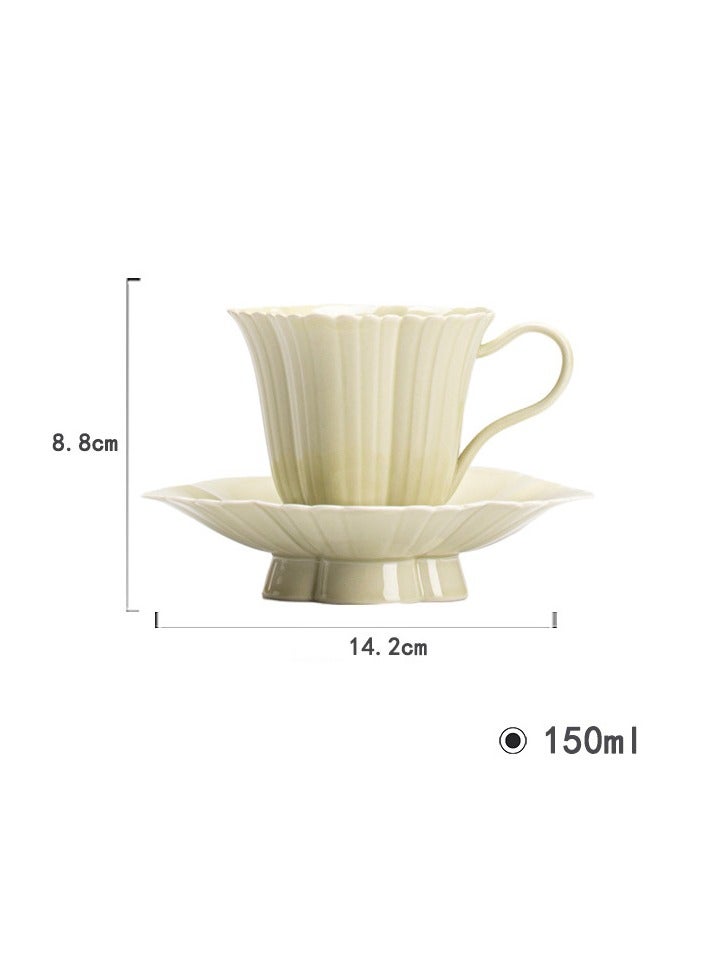 150ml Porcelain Tea and Coffee Cup with Saucer in Gift Box, Classic Design , Mug with Plate for Home, Office, Cafe, Restaurant